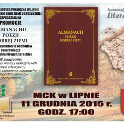 Plakat spotkania promującego Almanach Dobrej Ziemi