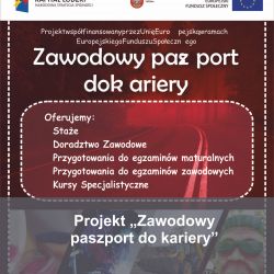 Plakat projektu "Zawodowy paszport do kariery"