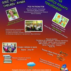 Plakat Festiwalu Książki i Bibliotek Publicznych Powiatu Toruńskiego