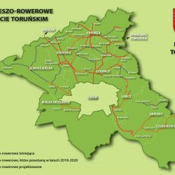 Mapa dróg pieszo-rowerowych w powiecie toruńskim