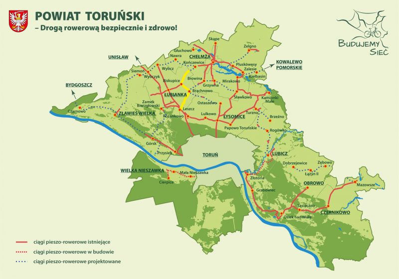 Mapa drogi rowerowe - Leszcz - Brąchnowo - Kończewice