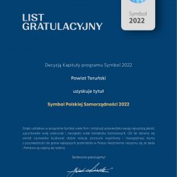 Powiat Toruński List Gratulacyjny Symbol 2022-1