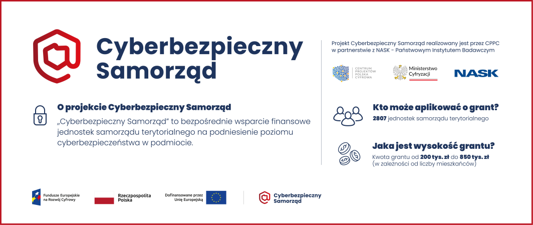 baner reklamowy grantu "Cyberbezpieczny Samorząd"
