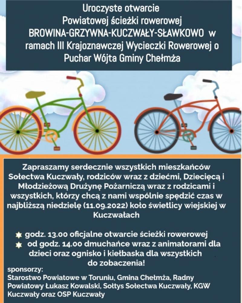 Otwarcie powiatowej ścieżki rowerowej w Kuczwałach