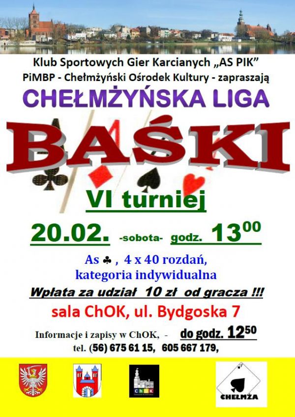 VI turniej Chełmżyńskiej Ligii Baśki - trwają zapisy