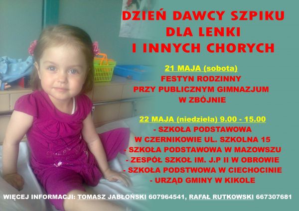 „Dzień Dawcy Szpiku dla Lenki i Innych” – Wspólnie Przeciw Białaczce!