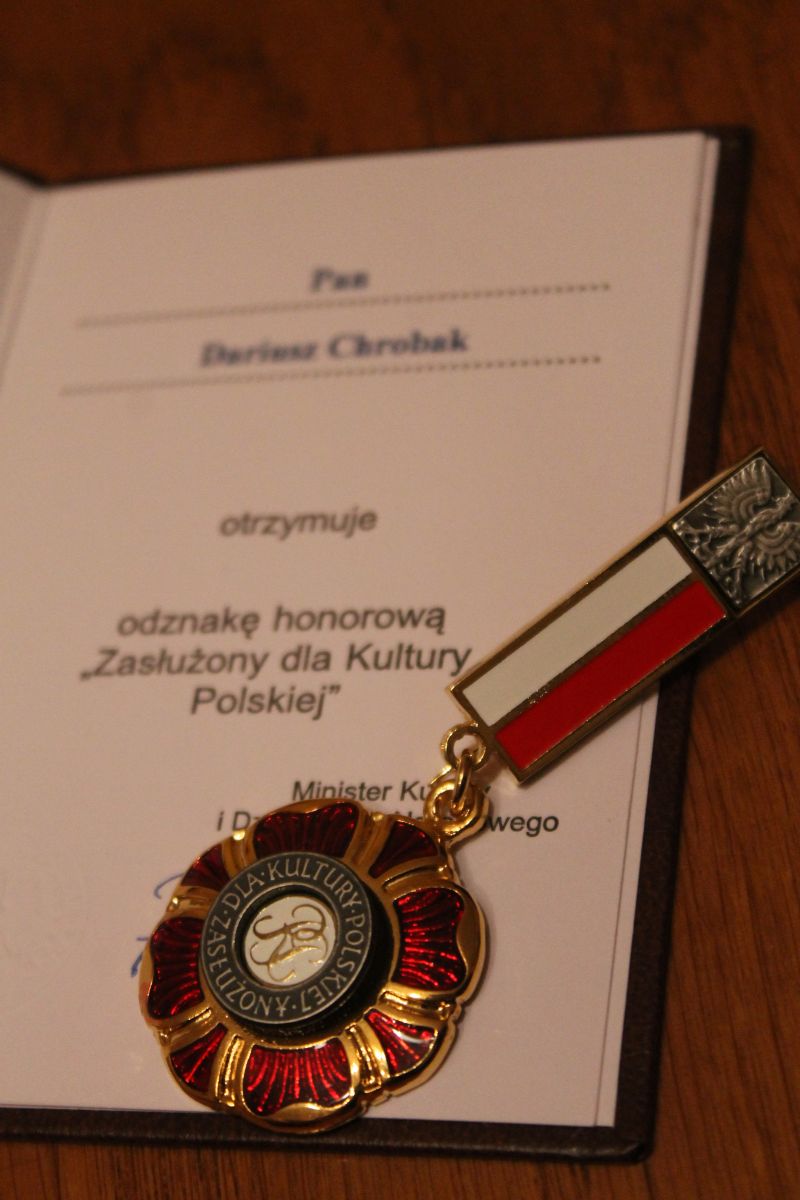 Dariusz Chrobak "Zasłużony dla Kultury Polskiej"
