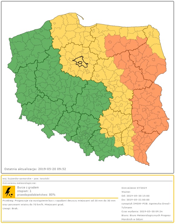 Ostrzeżenie meteo!