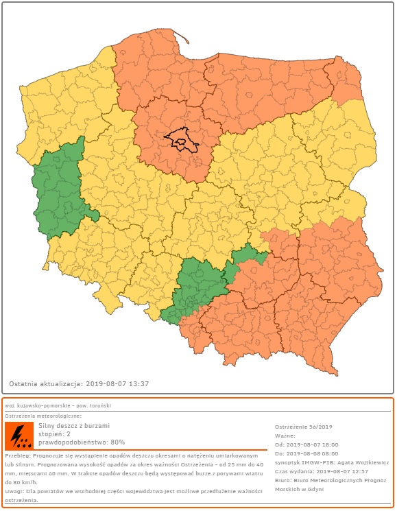 Ostrzeżenie meteo!