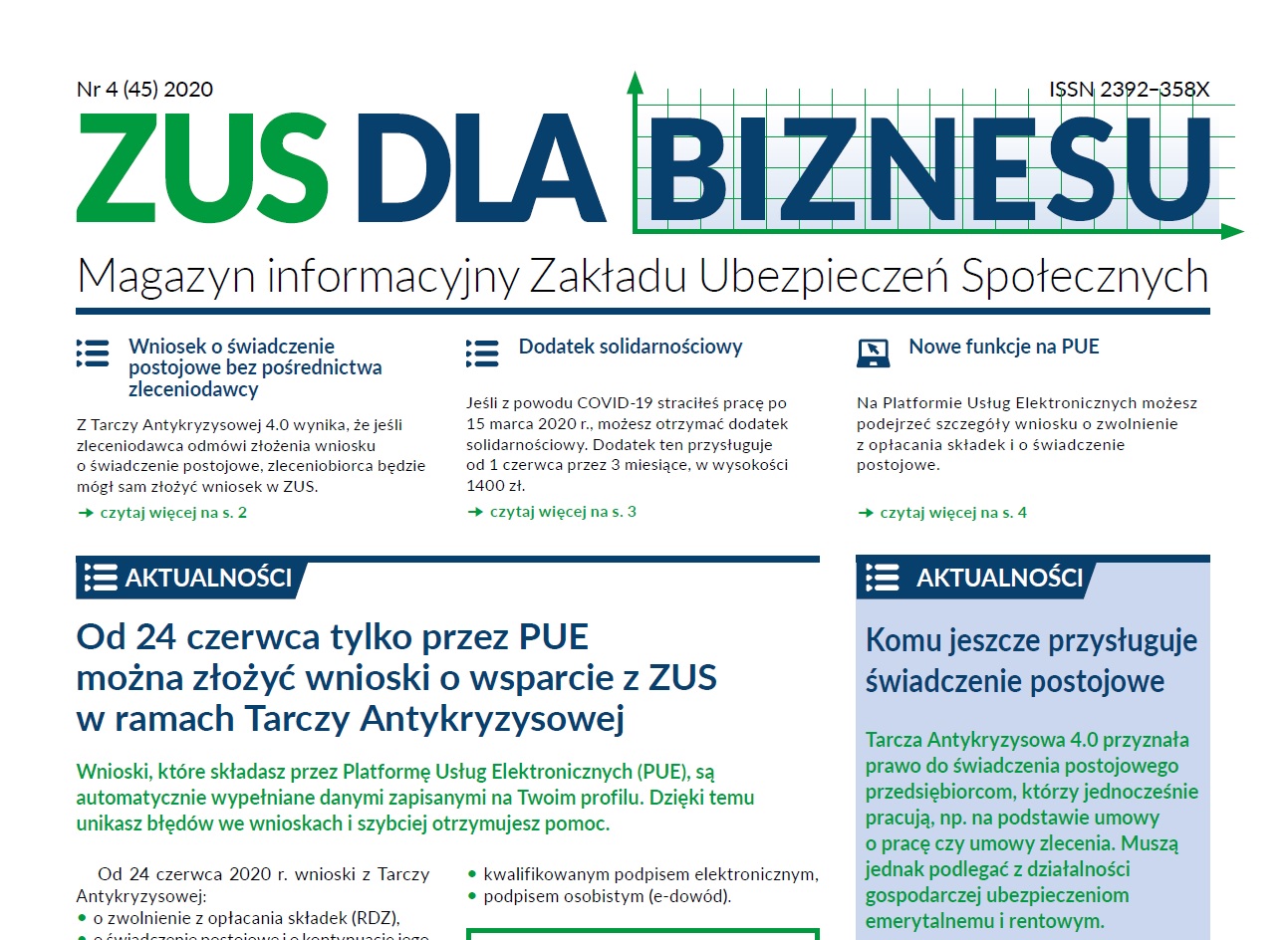 „ZUS dla Biznesu” – magazyn informacyjny