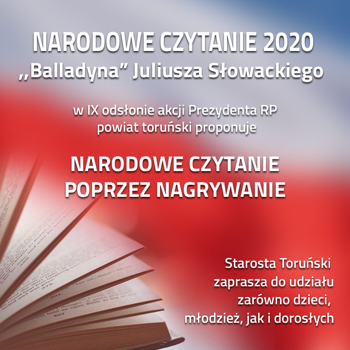 Narodowe Czytanie 2020 w Powiecie Toruńskim