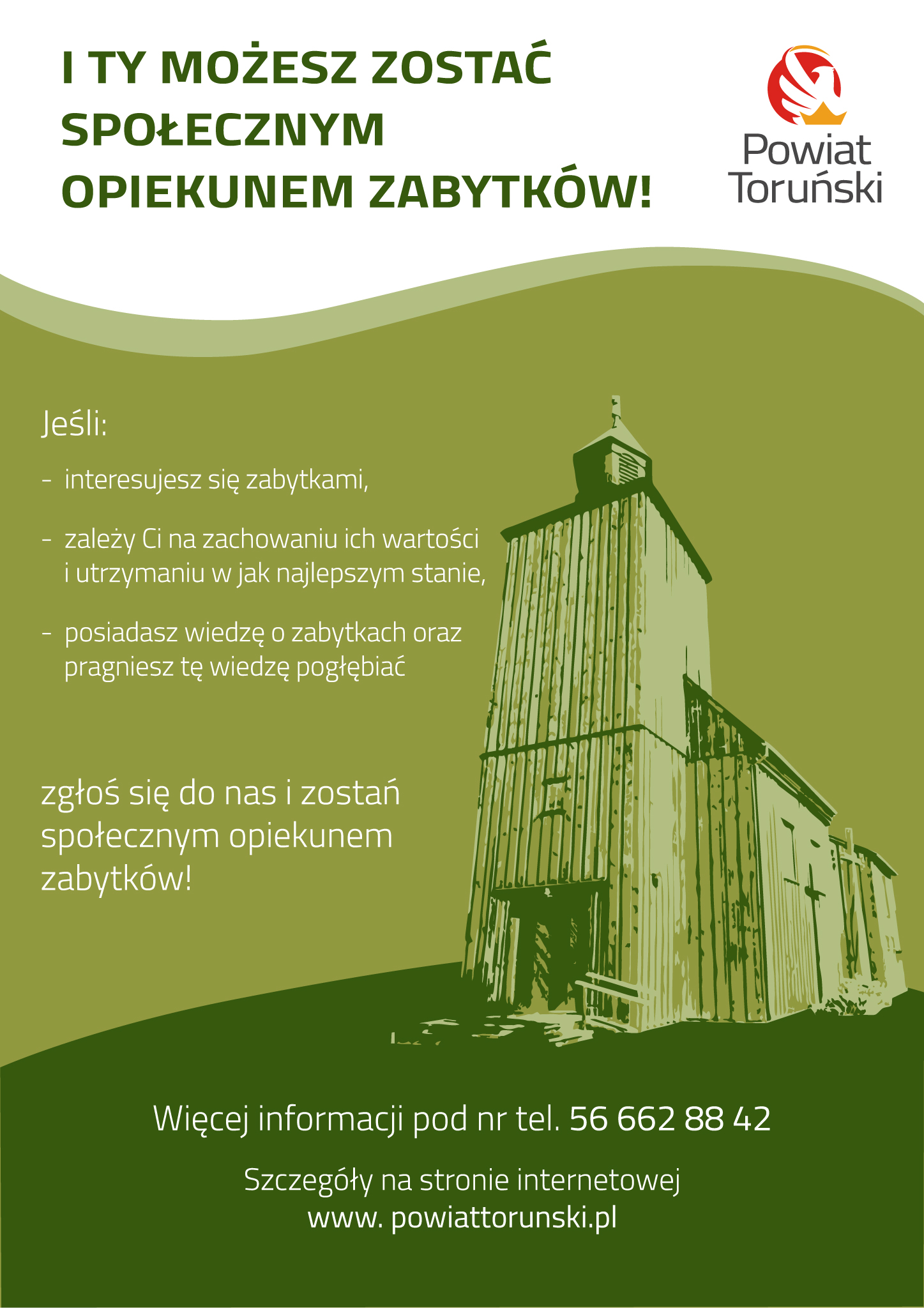 plakat dotyczący naboru na społecznego opiekuna zabytków