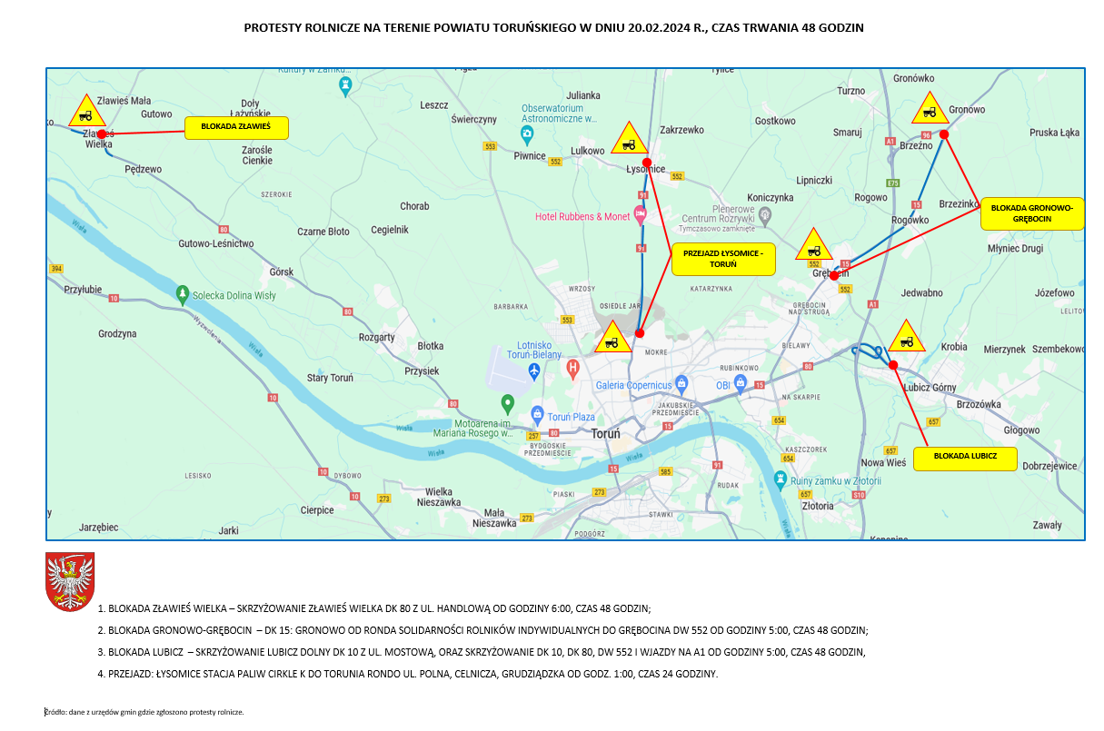 Protesty rolników 20-22 luty 2024 r.