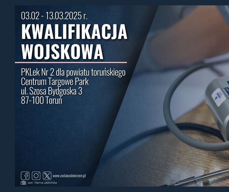 Kwalifikacja wojskowa w powiecie toruńskim w 2025 roku
