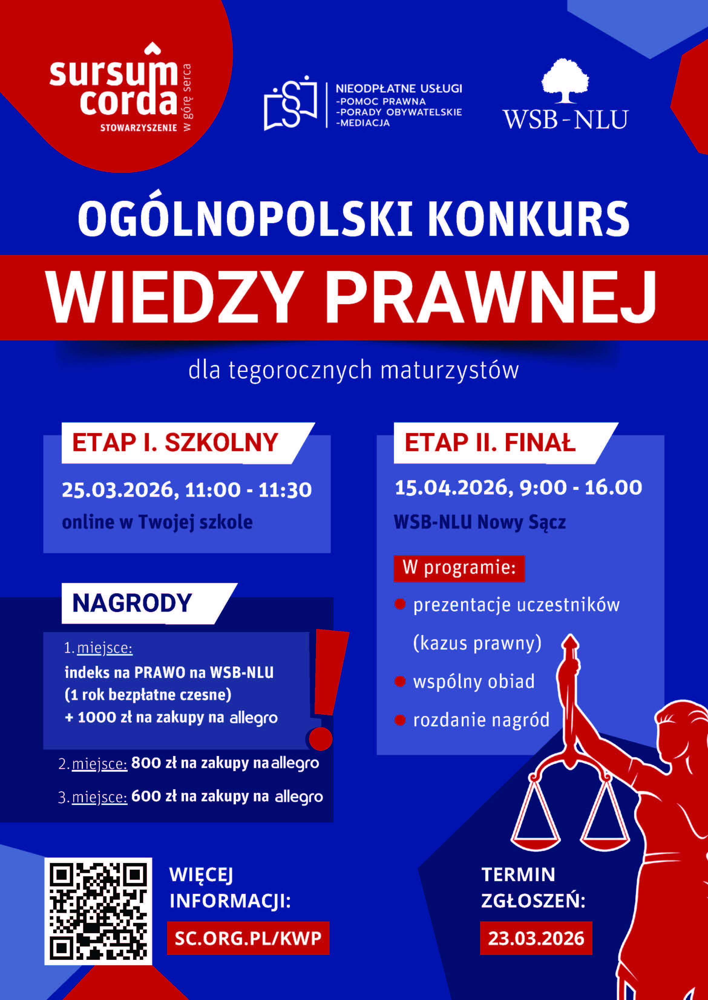 Ogólnopolski Konkurs Wiedzy Prawnej „PRAWO+” – zaproszenie dla maturzystów